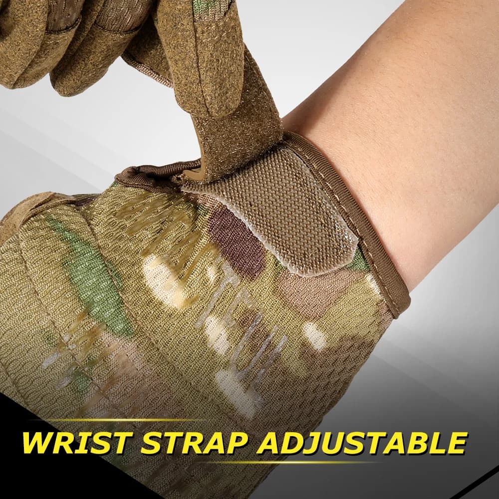 Gants tactiques camouflage écran tactile pour pêche, paintball, airsoft et sports de plein air mixtes