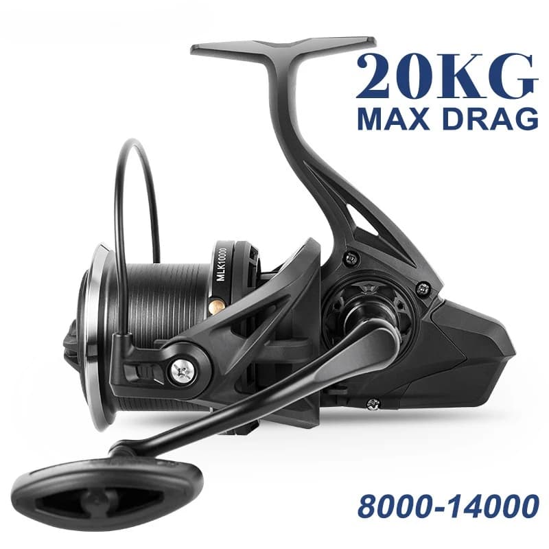 Moulinet spinning grande capacité GLS frein 20KG - Bobine aluminium anti-corrosion 8000-14000 - Ratio 4.8:1