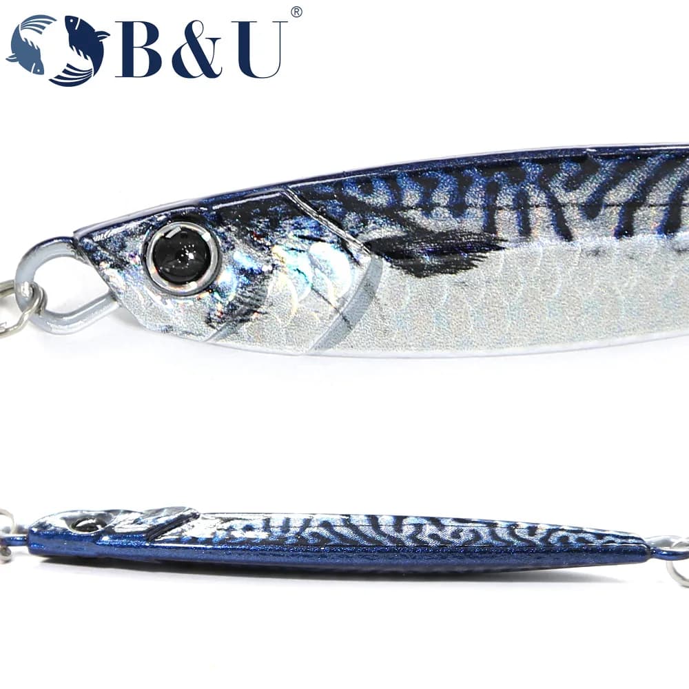 Leurre métallique B&U Rattle Jig 40g 60g 80g pour pêche en mer - Long casting et vibrations intenses