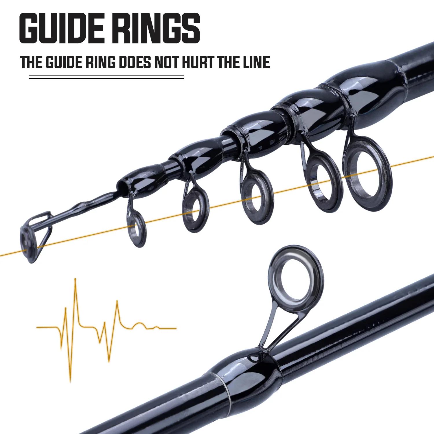 Canne télescopique Sougayilang ultra légère 1.8-2.4m pour pêche au leurre 10-30g carbone