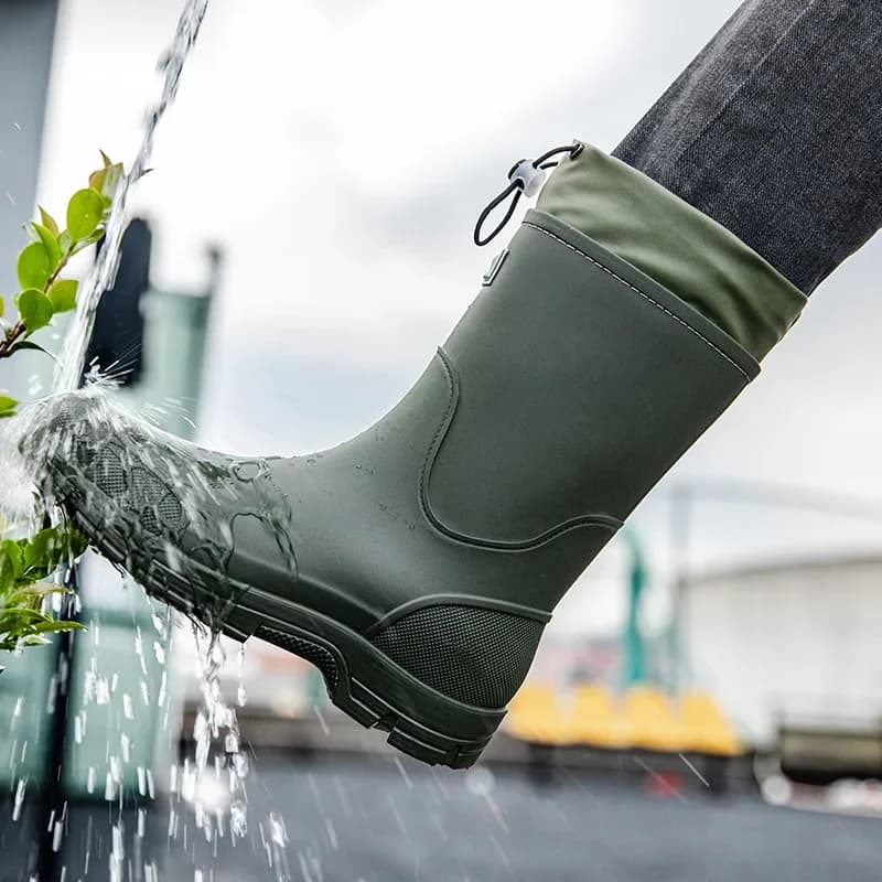 Bottes pêche homme légères étanches anti-dérapantes PVC résistantes semelle EVA confort pêcheur