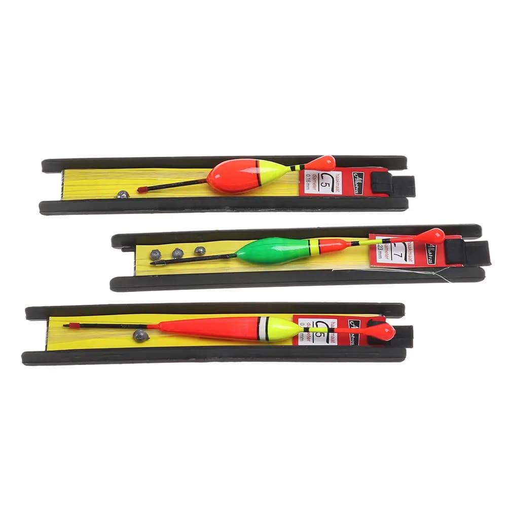 3 flotteurs pour pêche au carp et pêche sur glace - Buoy bobber avec plombs et hameçons