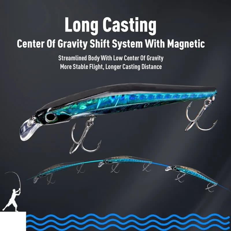 Leurre de pêche Silence Sinking Minnow 80mm 105mm, appât dur jerkbait pour bar et carnassiers
