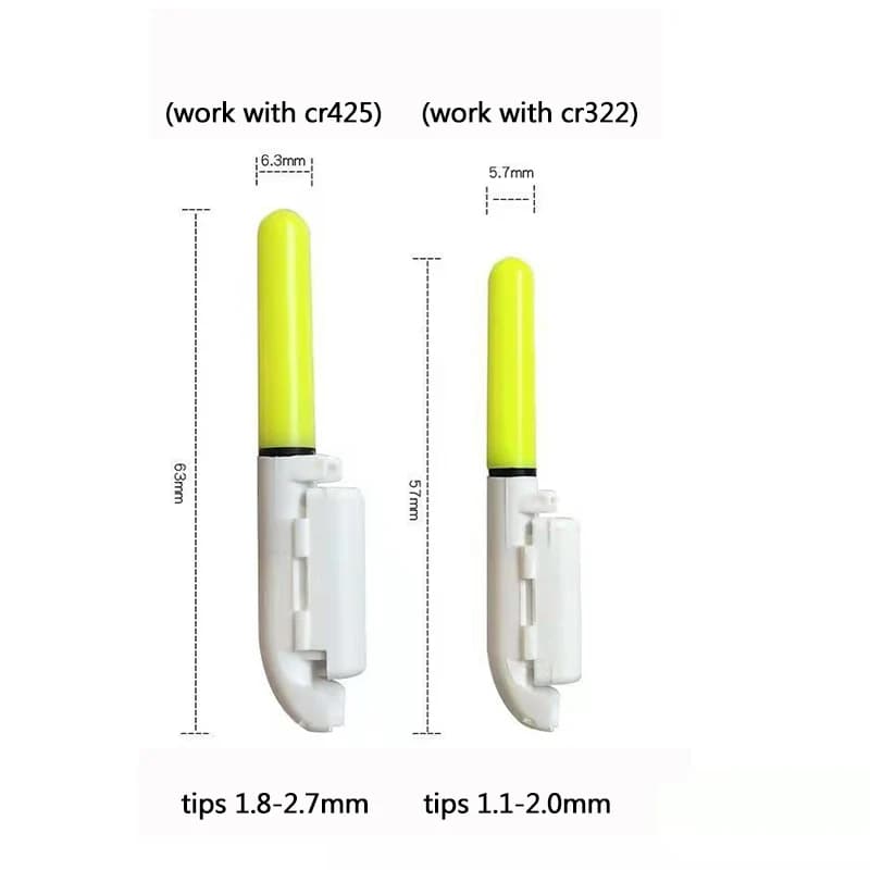 Lot de 10 lampes de pêche électroniques rechargeables à clip, lumière puissante pour la pêche de
