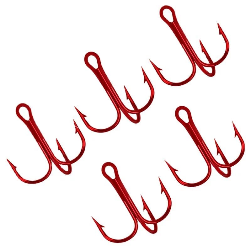 Lot de 50 hameçons triples acier haute teneur en carbone pour pêche en mer, tailles 2