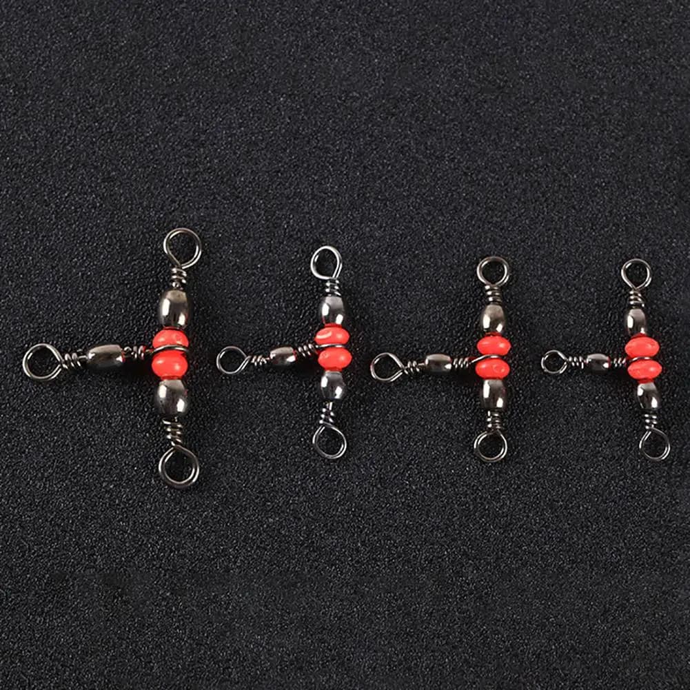 Triple swivels à bille 10 30 50 pièces pour pêche connecteur roulement à billes solide accessoires montage