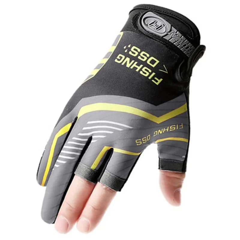 Gants pêche été 3 doigts légers respirants anti-UV pour hommes protection solaire et anti-dérapante