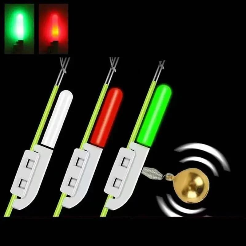 5 bâtons lumineux électroniques réutilisables pour canne à pêche avec alarme sonore LED - Accessoires complets