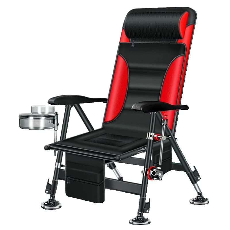 Chaise de pêche pliante portable multifonction pour pêche en eau douce et extérieur