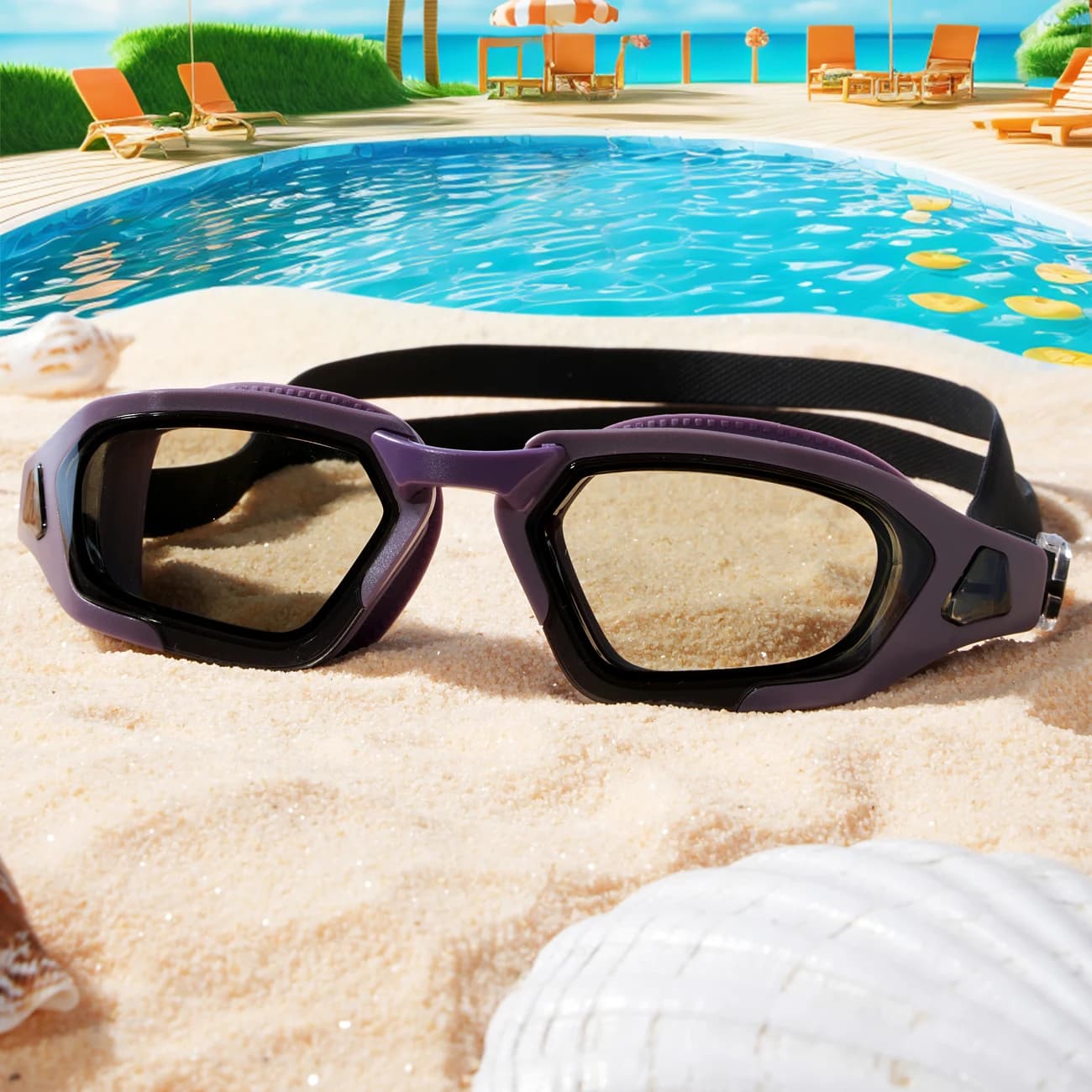 Lunettes de natation anti-buée UV protection vision claire étanche pour pêche en mer