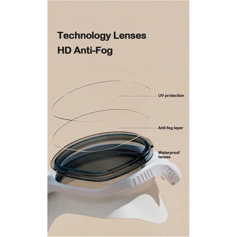 Lunettes de natation professionnelles anti-buée Big Frame avec bouchons d'oreilles pour adultes