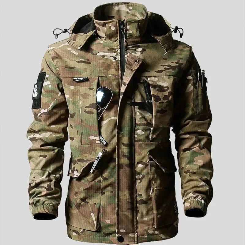 Veste tactique hiver doublée polaire - Vêtement de pêche hivernale camouflage épais et chaud