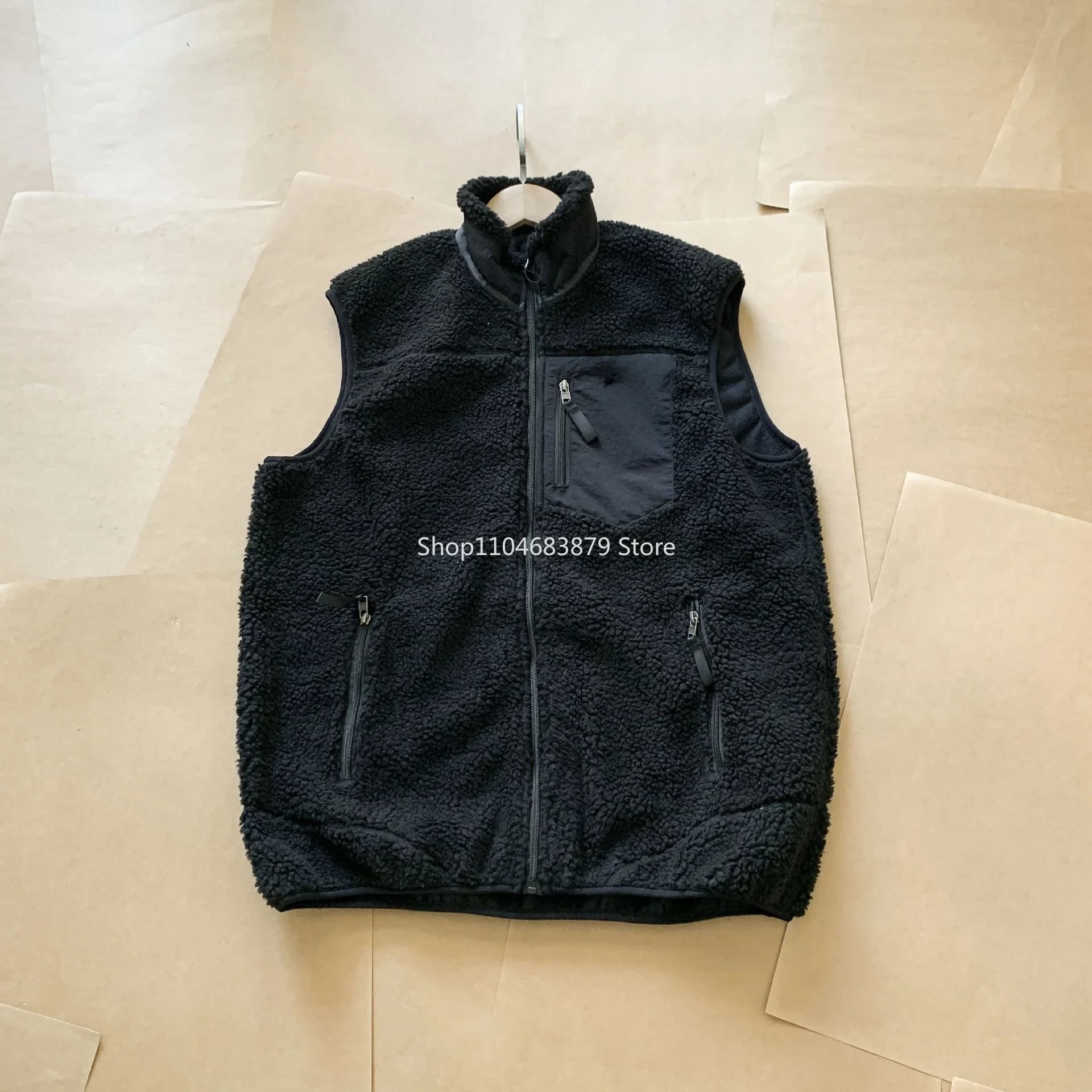 Veste sans manches velours mouton homme Pata tendance - Haut mode automne hiver origine chinoise