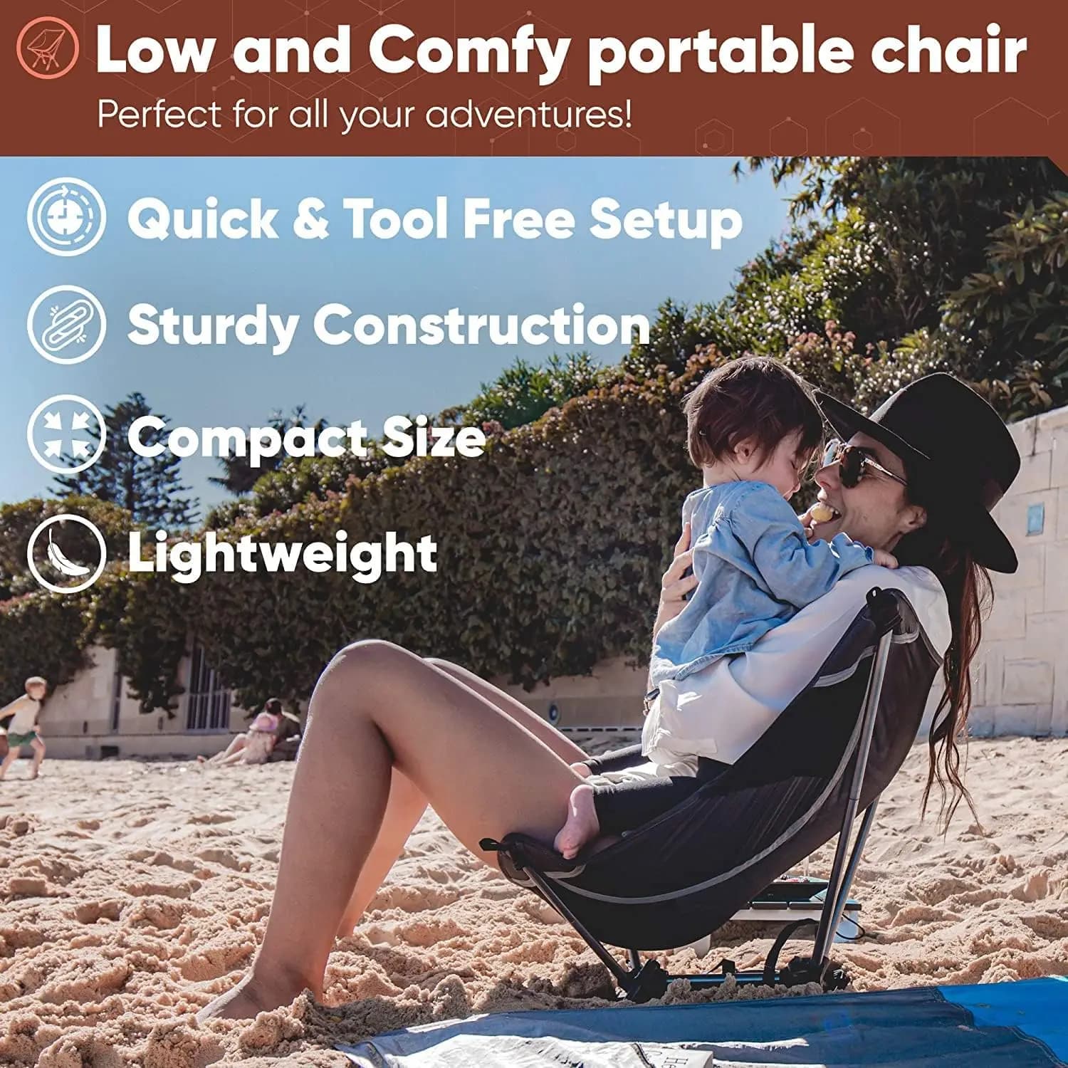 Chaise camping ultralégère WESTTUNE 780g aluminium alliage pliante randonnée voyage plage