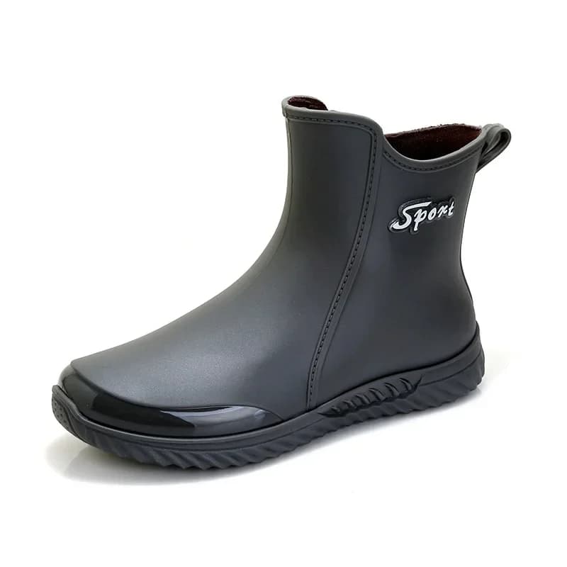 Bottes de pluie mi-hautes hommes anti-dérapantes pour pêche, travail en cuisine et lavage auto résistantes