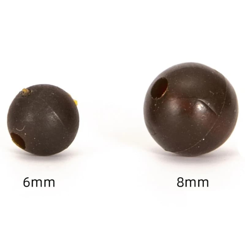 100 perles de pêche rigides et souples 3mm à 8mm, stoppeurs noirs pour appâts et montages carpe