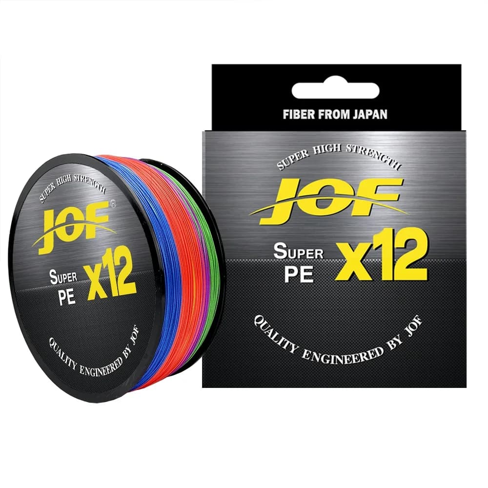 Ligne de pêche tressée JOF X12 500m 300m 12 brins multicolore pour mer et eau salée,
