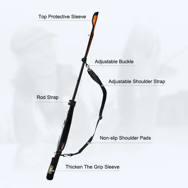 Sac protection cannes spinning Kingdom 73-152cm - Housse réglable avec corde protection cannes stockage pêche