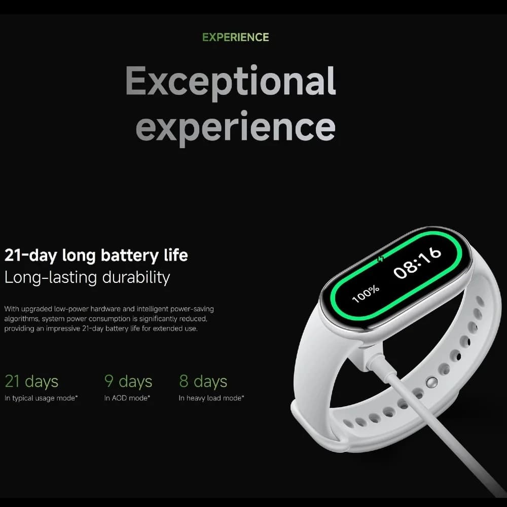 Bracelet connecté Xiaomi Mi Band 10 - Autonomie 21 jours étanche 5ATM pour pêcheurs endurance