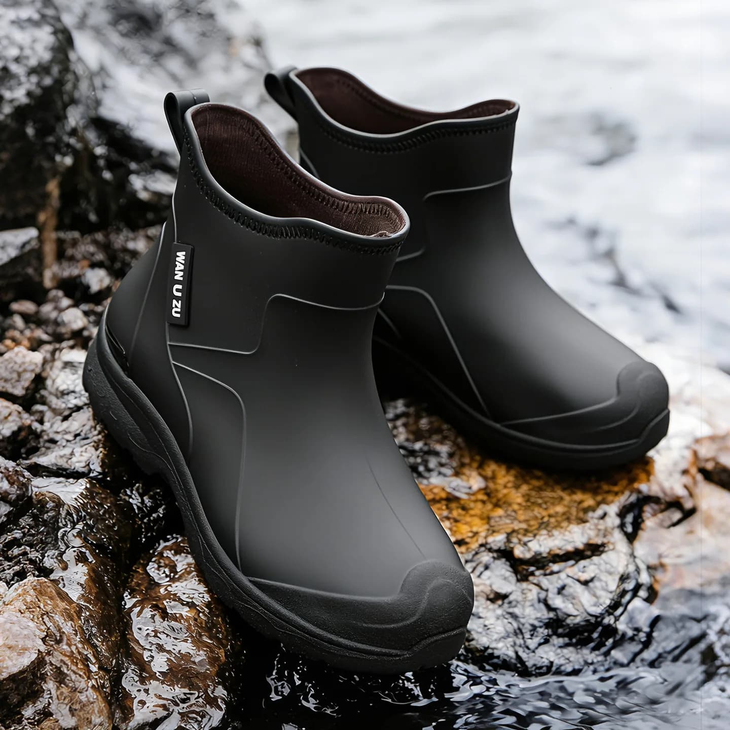 Bottes de pluie homme confortables semelle souple antidérapantes pour pêche lavage auto cuisine