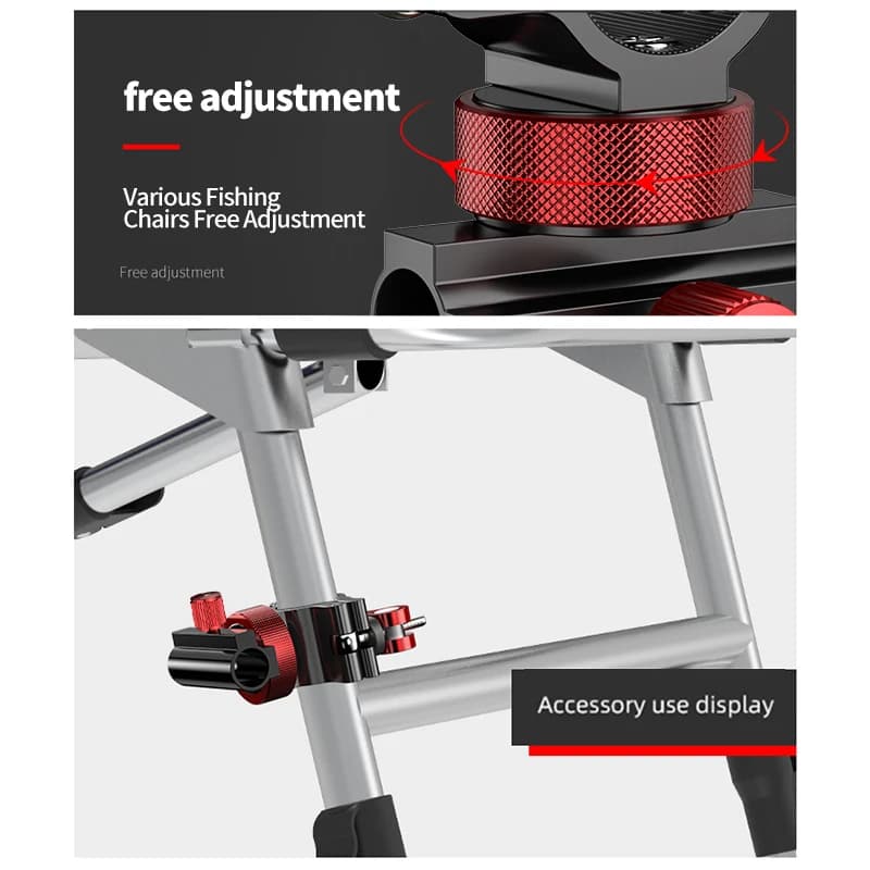Support réglable fixation matériel pêche aluminium rotatif accessoire canne à pêche