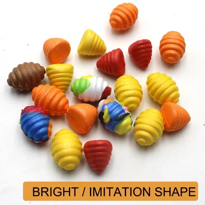 12 bouillettes flottantes forme maïs artificiel - appâts pop-up pour montages carpe et pêche au feeder