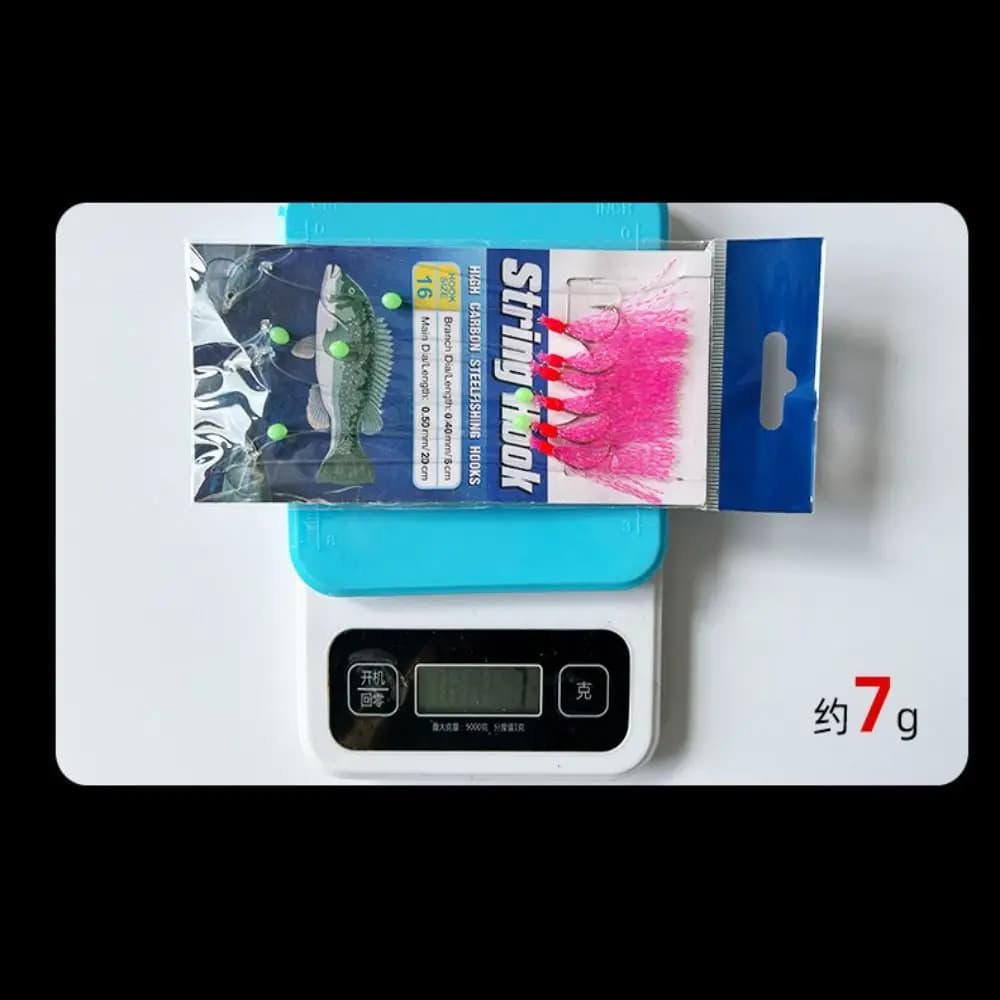 Hameçons lumineux Feathers Fishing pour bar et morue - Sabiki rigs pêche eau douce et mer - Leurres trebles
