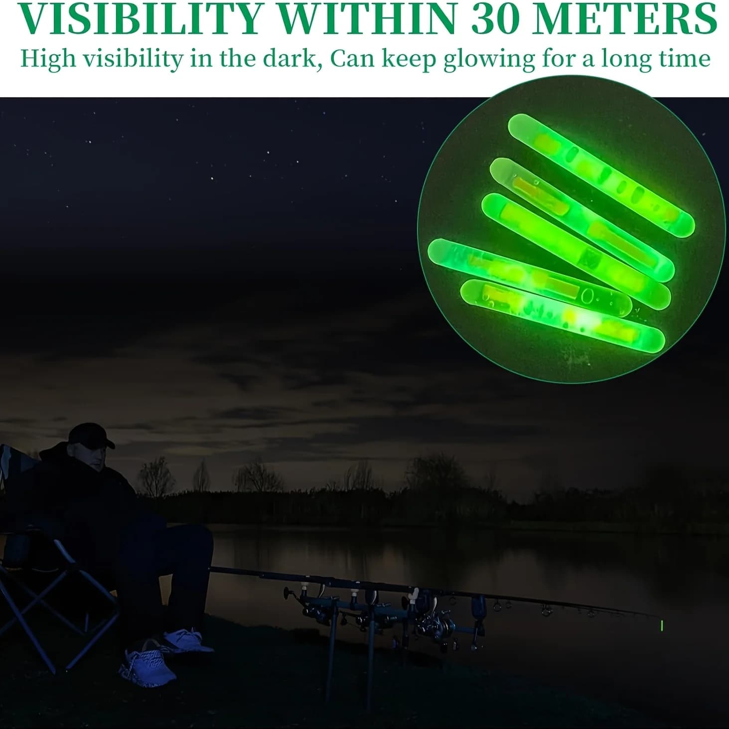 100 bâtons lumineux pêche nocturne indicateurs flotteurs lumière canne accessoires nuit
