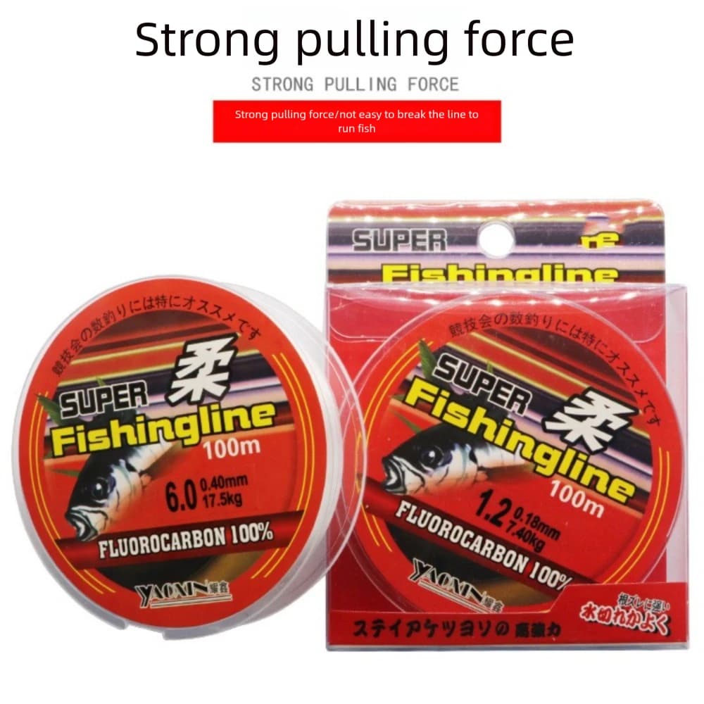 Ligne de pêche fluorocarbone 100m monofilament nylon - 0.8 à 6LB ligne durable pour tous usages