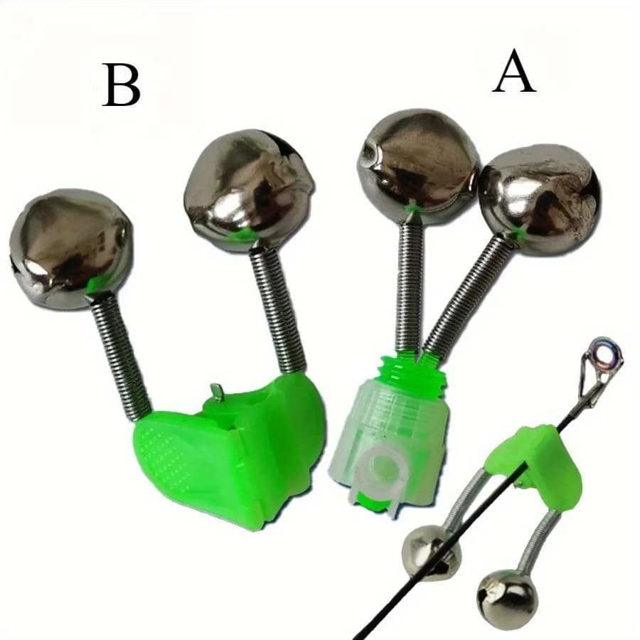 Lot 20 clochettes double anneau Ackibbik - Alarme plastique clip pour cannes, idéal pêche carpe et silure