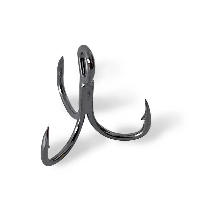 Lot de 50 hameçons triple pêche carbone aiguisés nickel noir pour carnassiers et gros poissons