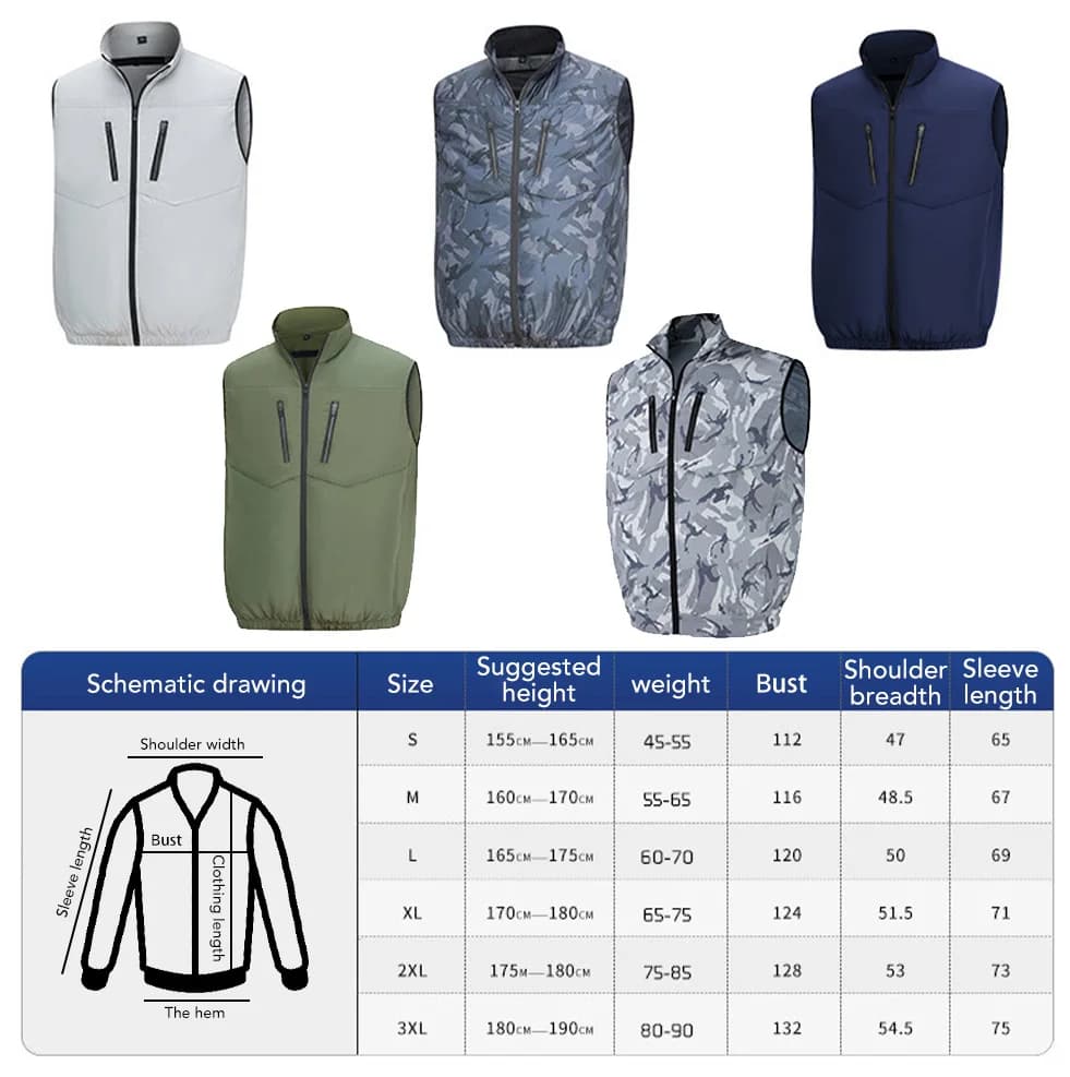 Veste rafraîchissante USB camouflage été - Veste ventilée rechargeable pour sport et travail