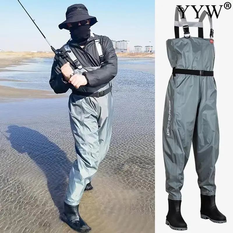 Combinaison de pêche étanche avec bottes intégrées pour homme et femme - Pantalon cuissard nylon