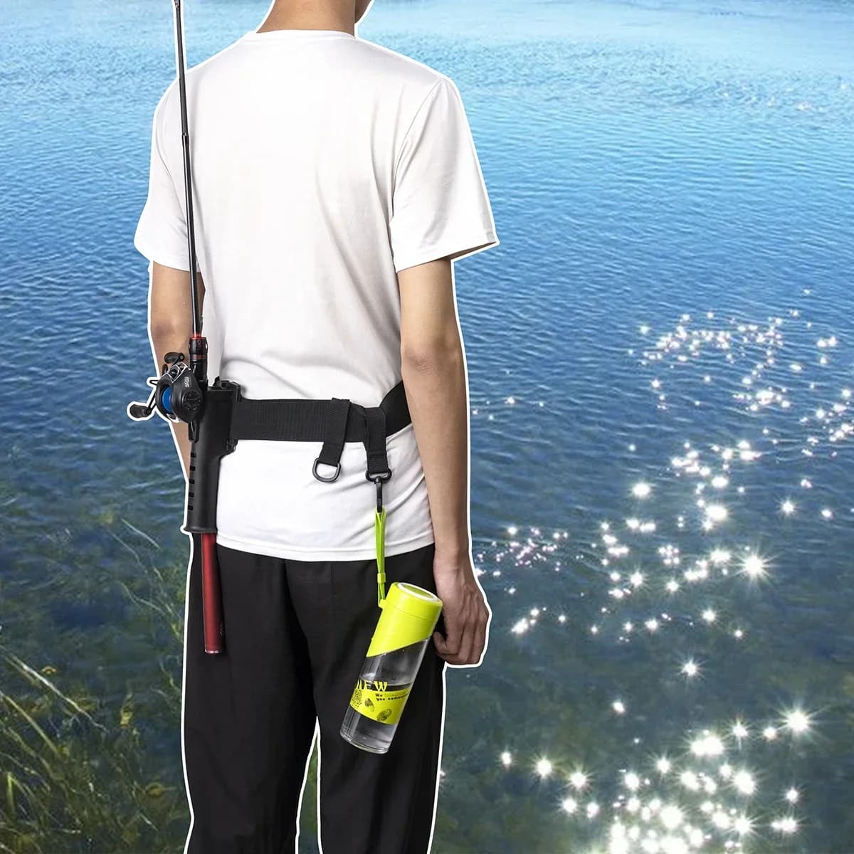 Ceinture porte-canne avec support réglable et sangles - Stand up assist fishing belt gimbal