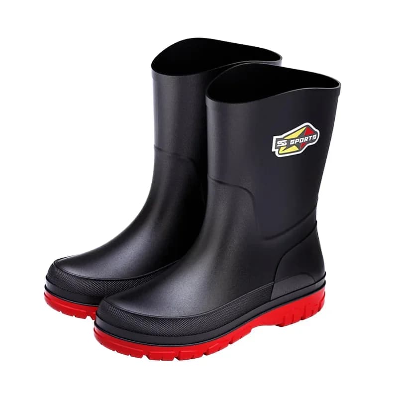 Bottes pêche mode homme mi-mollet éco-responsables - Chaussures grande taille 39-48 PVC antidérapantes plates