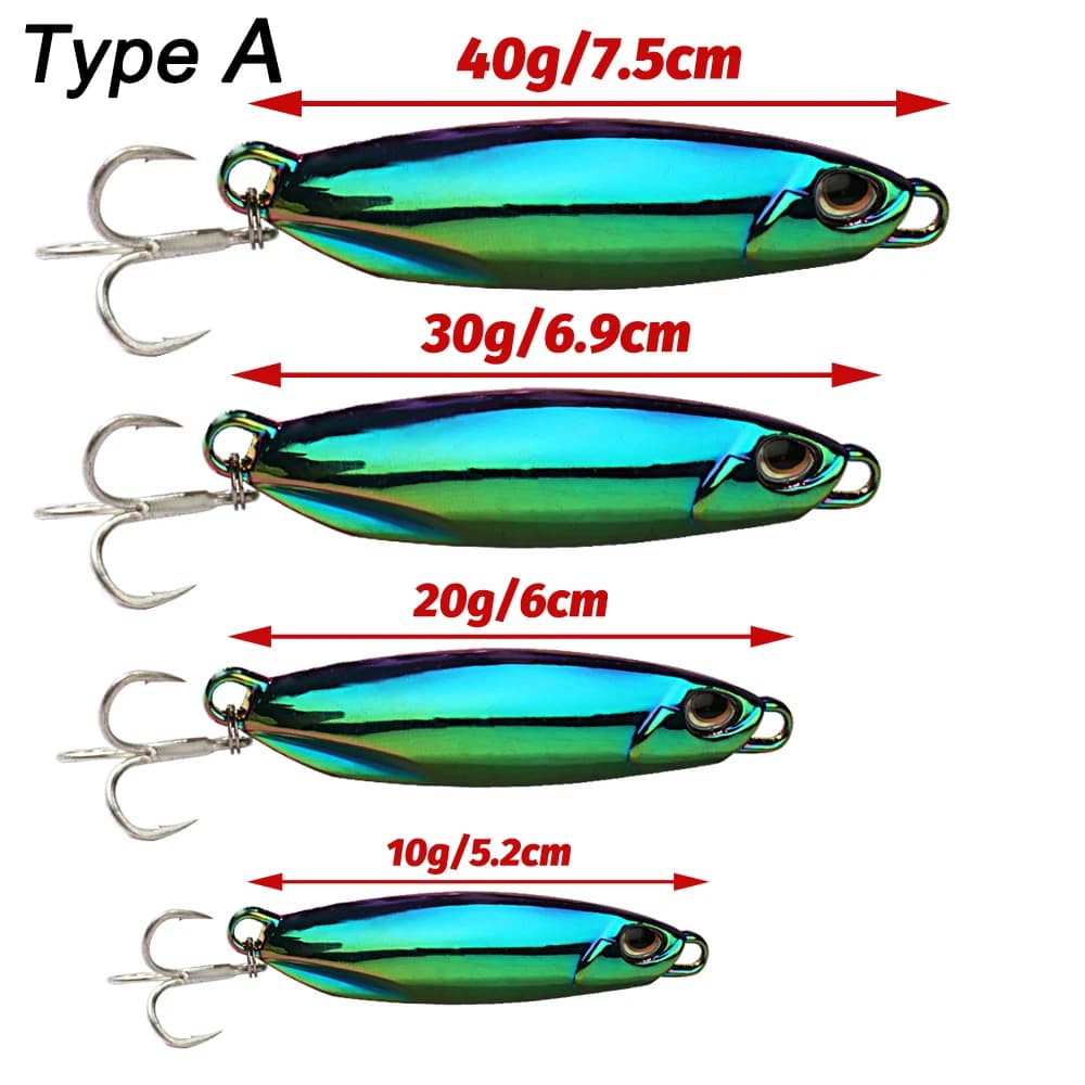Leurre métal jig 10g à 40g - Cuiller casting pour pêche du bord en mer et lac français