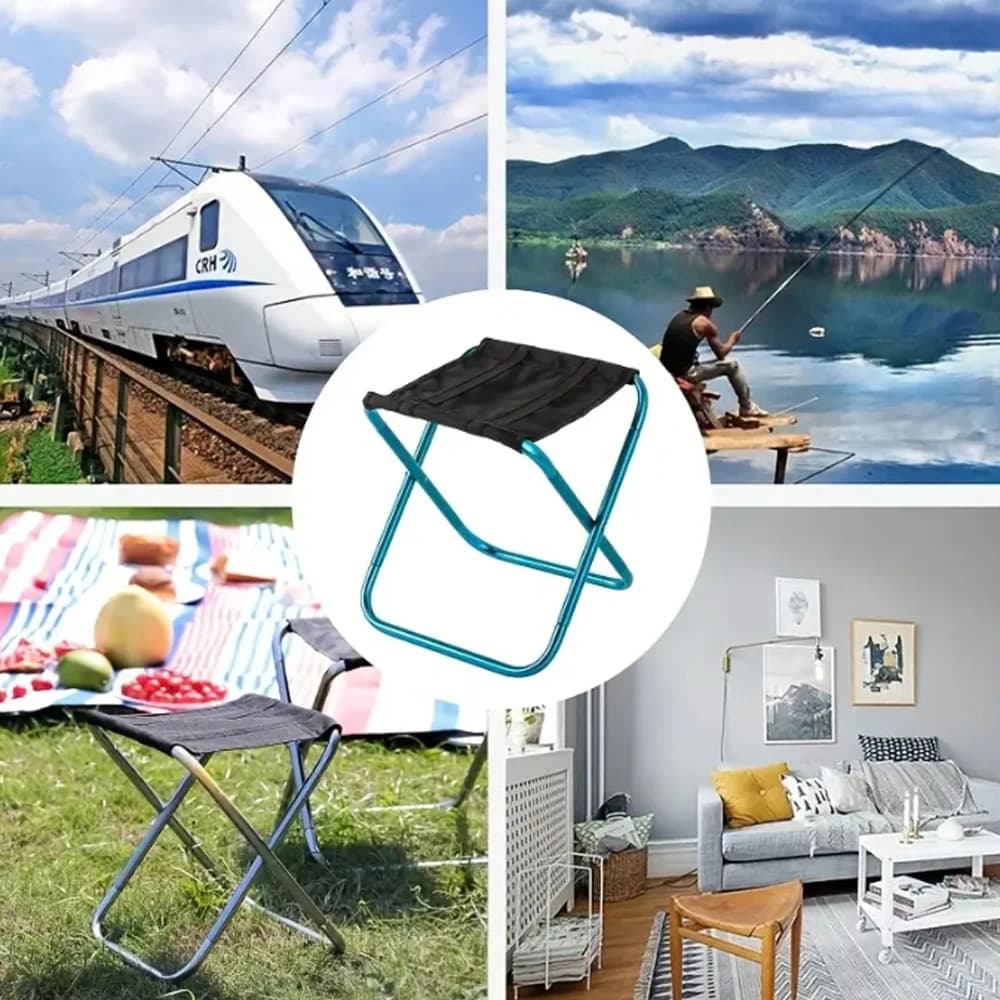 Tabouret de pêche pliant aluminium ultraléger avec rangement pour camping pique-nique