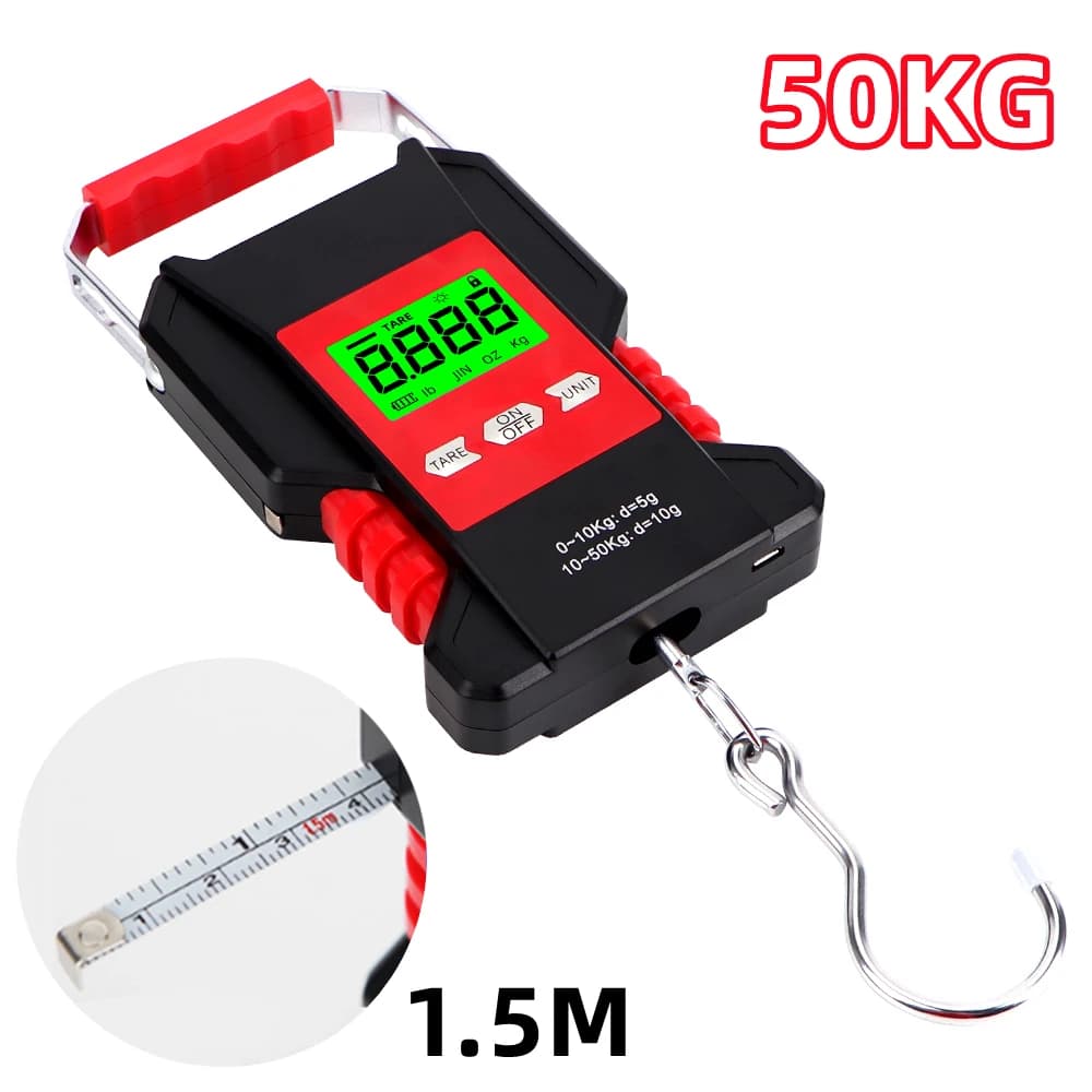 Pèse-bagages digital étanche 50kg JUANJUAN - Balance suspendue portable 5g de précision pour pêche et voyage