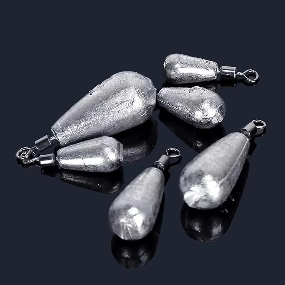 Plombs drop shot 5 pièces 3.5g 5g 7g 10g 14g 20g pour montage rapide avec émerillon