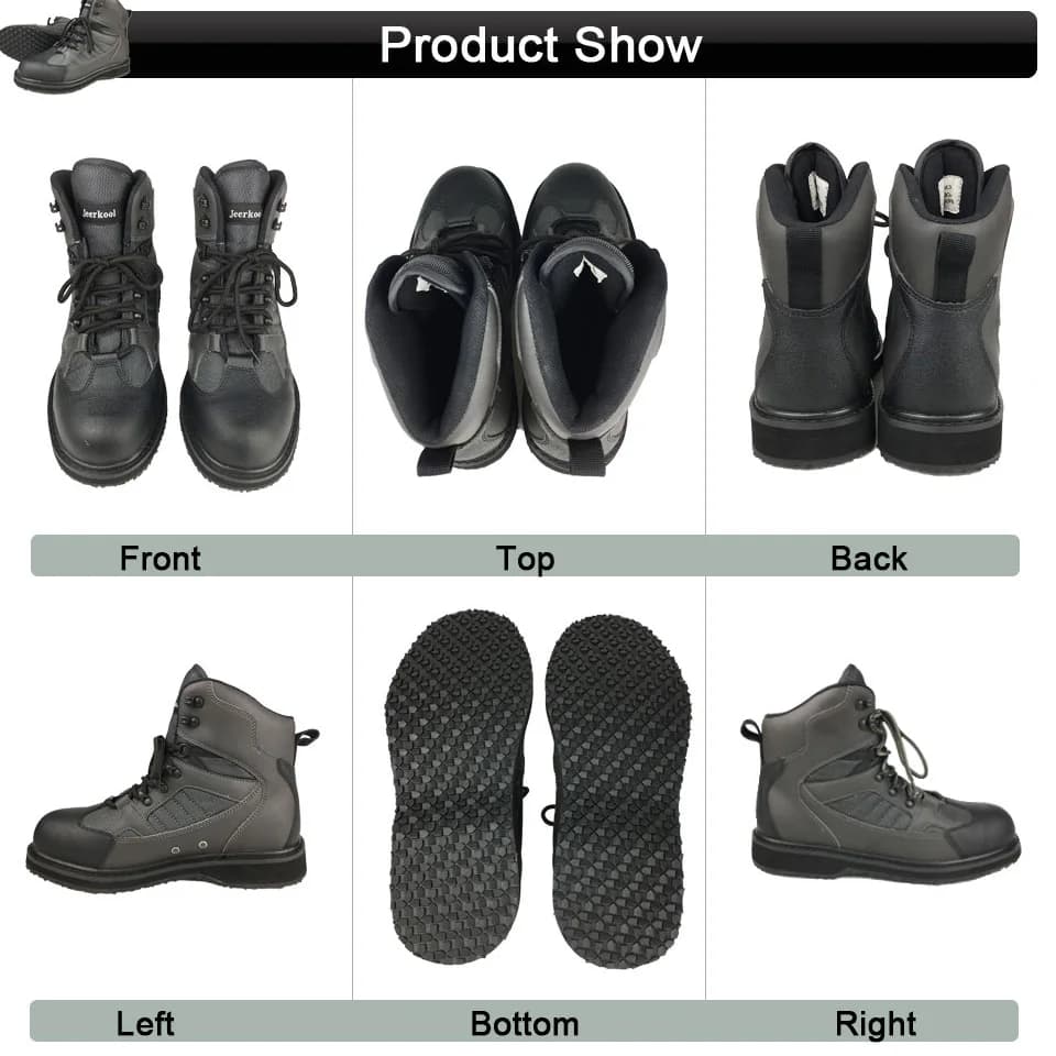 Bottes de pêche en amont semelle feutre antidérapante - Chaussures de chasse vert armée pour hommes