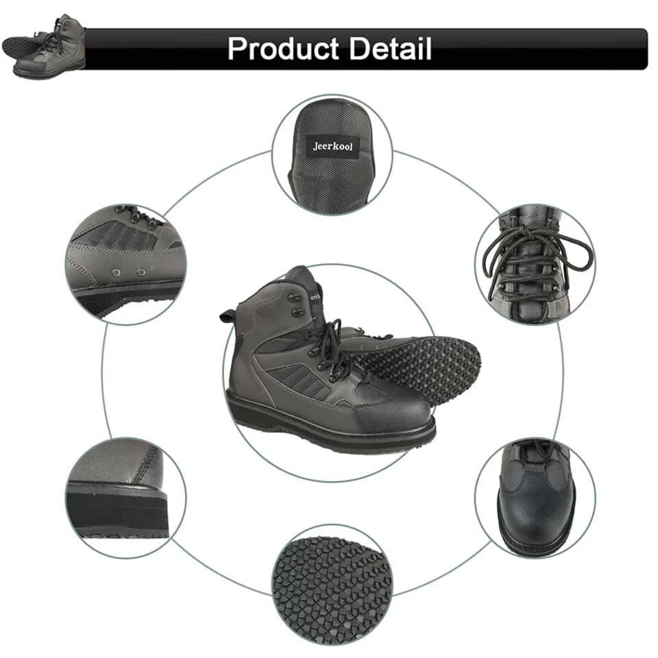 Bottes de pêche en amont semelle feutre antidérapante - Chaussures de chasse vert armée pour hommes