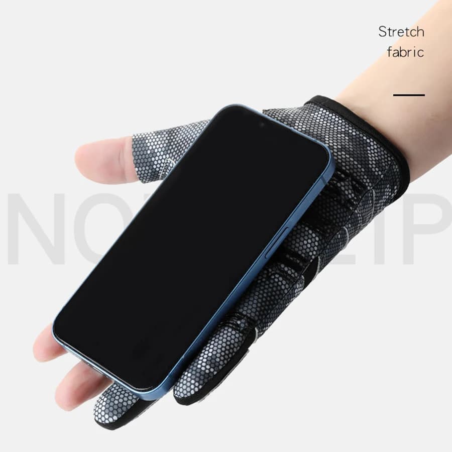 Gants pêche été homme anti-dérapants - Protection solaire 3 doigts respirants pour pêche à la mouche