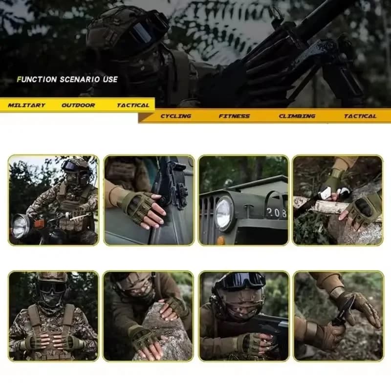 Gants tactiques anti-dérapants pour pêche, escalade et paintball - Hommes sportifs