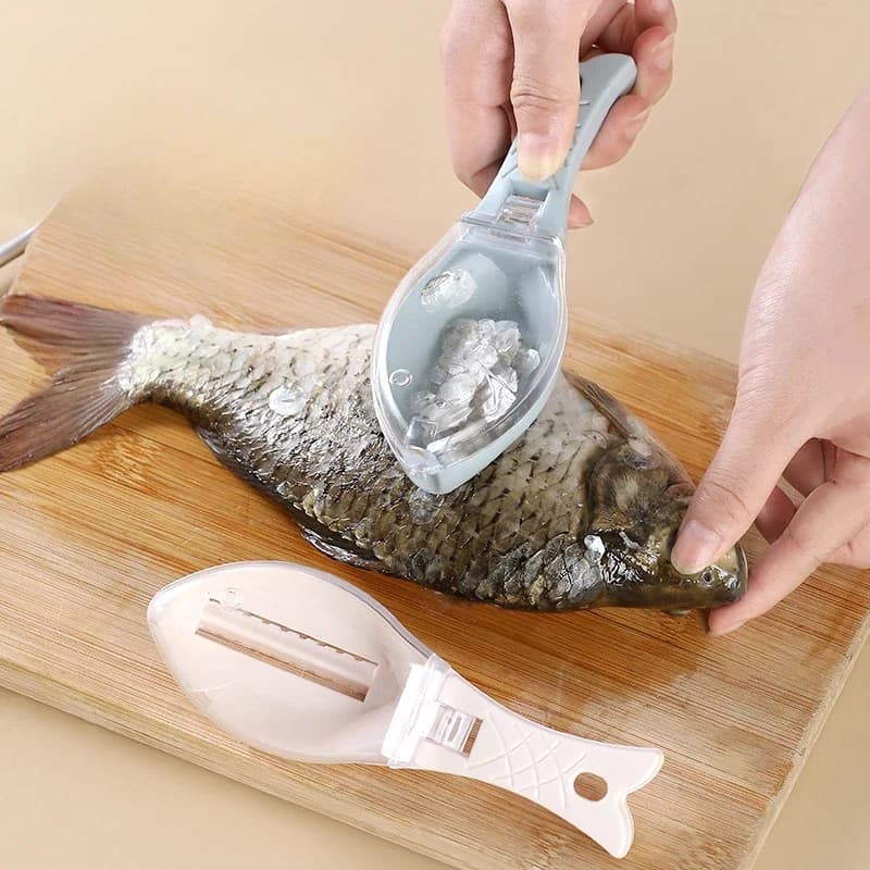 Grattoir à écailles avec couvercle - outil nettoyage poisson cuisine pêche carpe accessoire ménager pratique