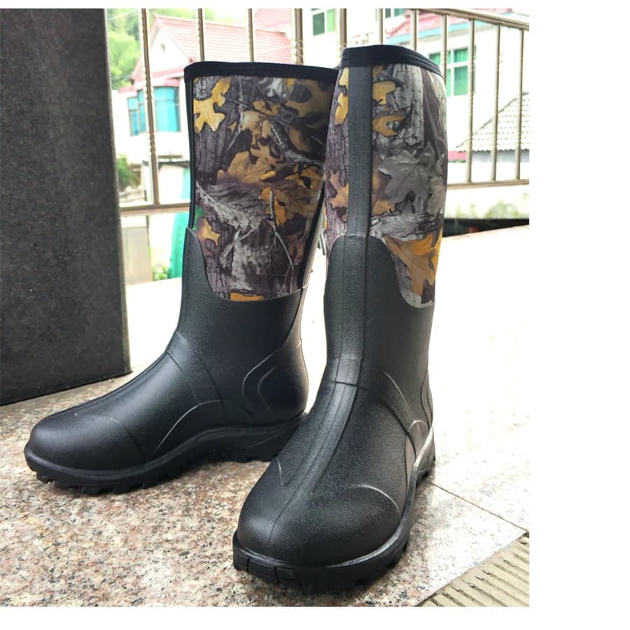 Bottes de pêche néoprène imperméables anti-rayures camouflage feuilles d'érable chaudes hiver neige chasse