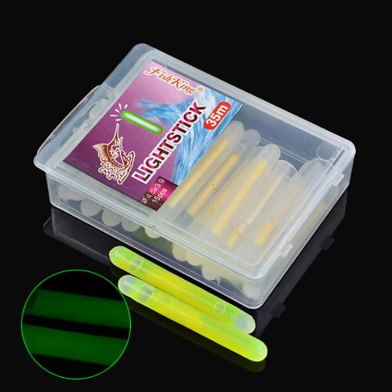 Luminous Sticks Pêche Nuit Starlight 15 Pièces pour Flotteur et Canne 4.5x3.9 cm