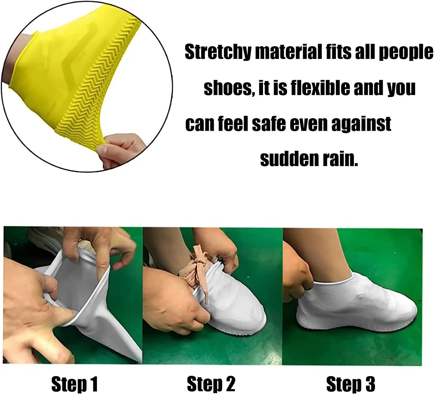 Protège-chaussures imperméables réutilisables - Covers silicone antidérapants pour pluie et extérieur