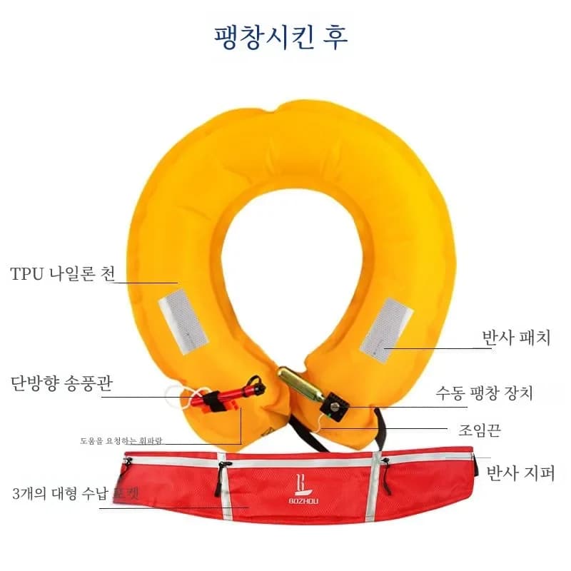 Gilet de sauvetage gonflable manuel et automatique pour pêche professionnelle adulte haute flottabilité