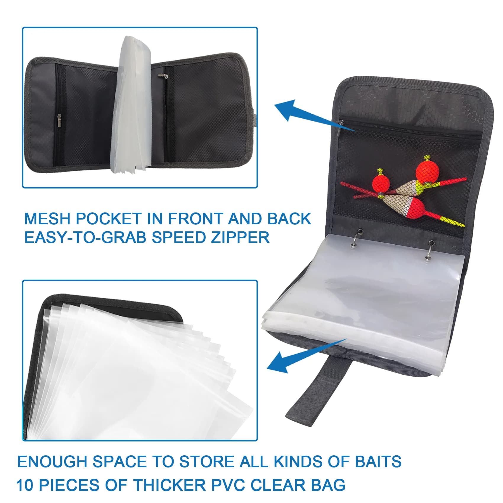 Sac de rangement pour leurres souples pêche - Bag fishing rig pour accessoires et leurres