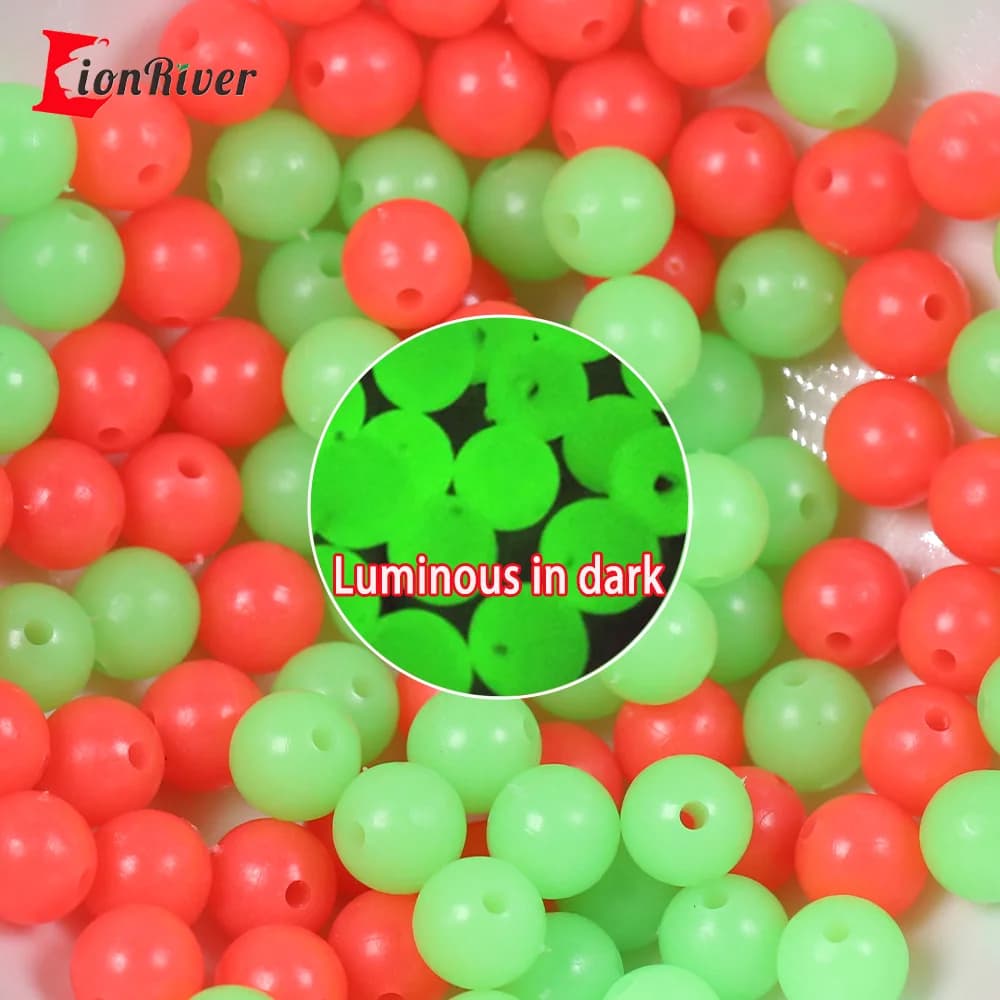 Billes lumineuses Lionriver pour pêche nocturne en mer - Stoppers souples et durs pour montages